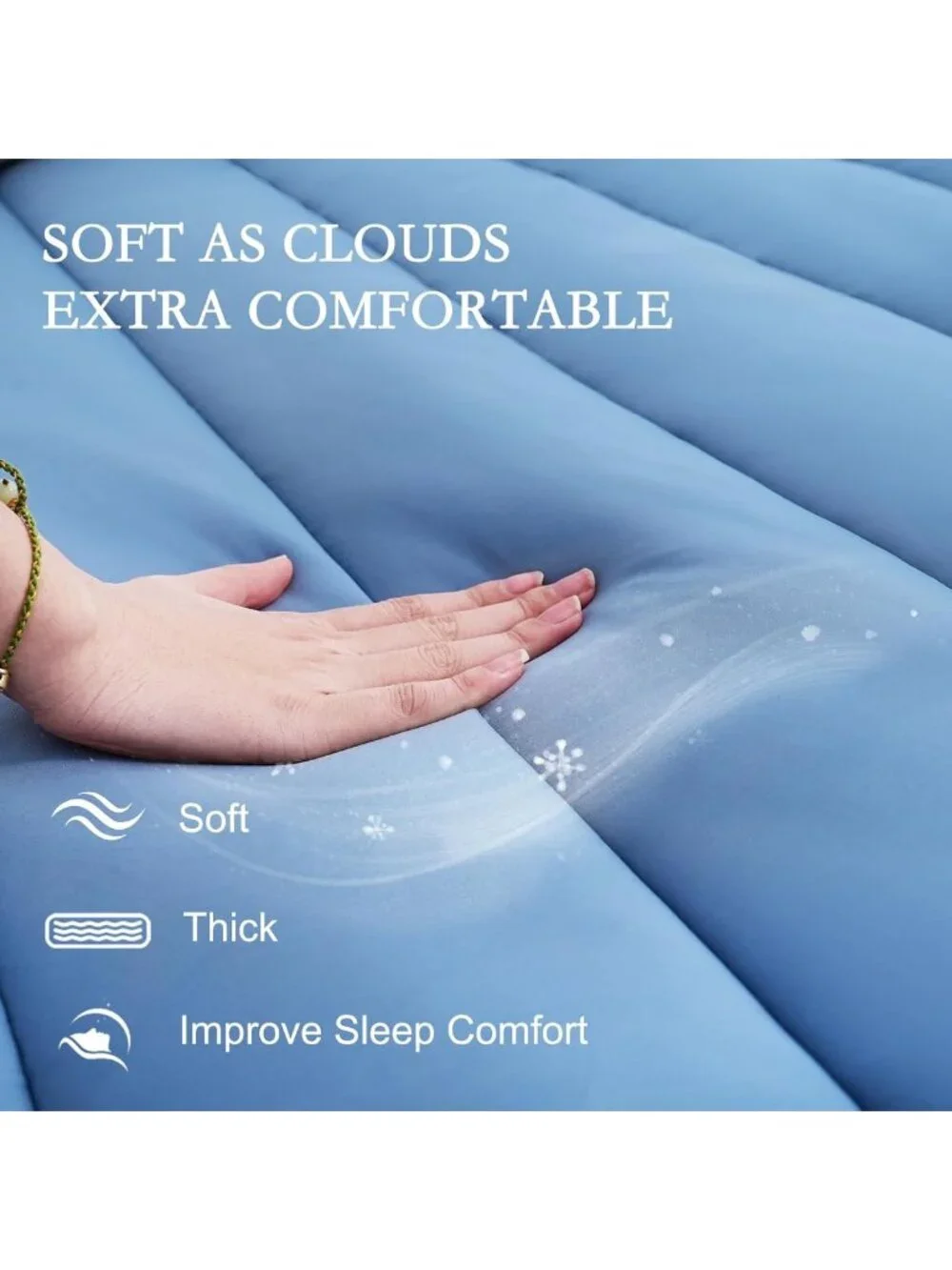 Cooling Queen Size Mattress Topper - Soft Quilted Bed Pad for Hot Sleepers